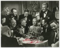 9r911 LANA TURNER signed 9.25x7.5 REPRO still 1980s surrounded by men in Bad and the Beautiful!