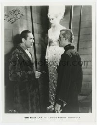 9r920 LUCILLE LUND signed 8x10.25 REPRO still 1980s w/Boris Karloff & Bela Lugosi in The Black Cat!