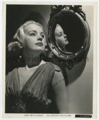 9r466 MARY BETH HUGHES signed 8x10 still 1940s beautiful portrait by mirror by Frank Powolny!