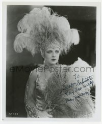 9r936 MAY McAVOY signed 8x10 REPRO still 1980s in feathered showgirl outfit from The Jazz Singer!