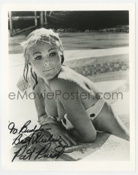 9r943 PAT PRIEST signed 8x10 REPRO still 1980s sexy Marilyn Munster in skimpy bikini in the pool!