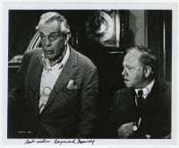 9r505 RAYMOND MASSEY signed TV 8x10 still 1972 with Mickey Rooney in an episode of Night Gallery!