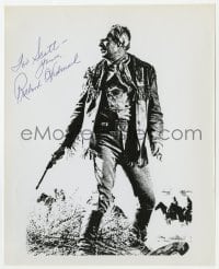 9r960 RICHARD WIDMARK signed 8x10 REPRO still 1980s full-length close up as a cowboy holding gun!