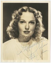 9r514 RITA JOHNSON signed deluxe 8x10 still 1940s head & shoulders portrait of the pretty actress!