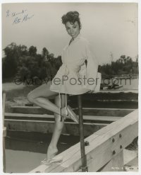 9r515 RITA MORENO signed 7.25x9 still 1950s wearing only a robe & showing her sexy legs!
