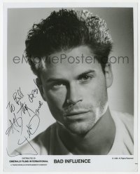 9r516 ROB LOWE signed 8x10 still 1989 sexy head & shoulders portrait from Bad Influence!