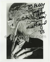 9r964 ROBERT ENGLUND signed 8x10 REPRO still 1988 best portrait in makeup as Freddy Krueger!