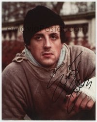 9r752 SYLVESTER STALLONE signed color 8x10 REPRO still 1990s close up as Rocky Balboa in 1st Rocky!