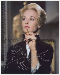 9r754 TIPPI HEDREN signed color 8x10 REPRO still 1990s great close up from Hitchcock's Marnie!
