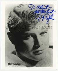 9r630 TROY DONAHUE signed 8x10 publicity still 1980s super close portrait of the heartthrob!
