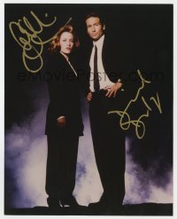 9r764 X-FILES signed color 8x10 REPRO still 2000s by BOTH David Duchovny AND Gillian Anderson!