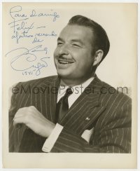9r580 XAVIER CUGAT signed 8.25x10 still 1945 great smiling portrait of the orchestra leader!
