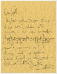 9r101 DONALD SUTHERLAND signed letter 1980s sending his best wishes while sitting alone w/his dog!