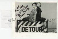 9r634 ANN SAVAGE signed 4x5 photo 1999 classic posed image with Tom Neal from Detour!