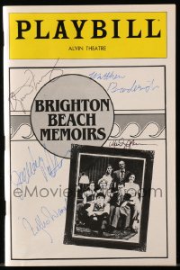 9r149 BRIGHTON BEACH MEMOIRS signed playbill 1983 by Matthew Broderick & FIVE others cast members!