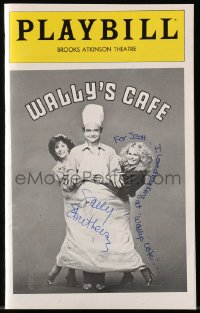 9r168 SALLY STRUTHERS signed playbill 1981 when she was in Wally's Cafe on Broadway!