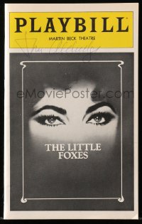 9r171 TOM ALDREDGE signed playbill 1981 when he was in The Little Foxes on Broadway!
