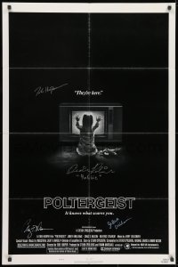 9r016 POLTERGEIST signed 1sh 1982 by Tobe Hooper, Jobeth Williams, Craig T. Nelson, AND Robins!