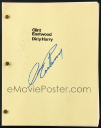 9r042 CLINT EASTWOOD signed copy script 1990s on the cover of the screenplay for Dirty Harry!