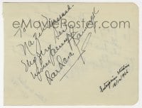 9r183 BARBARA STANWYCK/CATHERINE MCLEOD signed 4x6 cut album page 1966 can be framed with a repro!