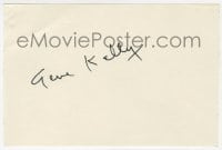 9r207 GENE KELLY signed 4x6 album page 1960s it can be framed & displayed with a repro!