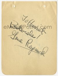9r208 GENE RAYMOND/JACK HALEY signed 5x6 album page 1940s it can be framed with a repro!
