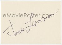 9r217 JACK LEMMON signed 3x4 album page 1970s it can be framed & displayed with a repro!