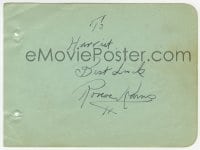 9r259 ROSCOE KARNS/SYLVIA SIDNEY signed 5x6 album page 1940s it can be framed with a repro!