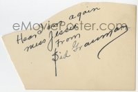 9r265 SID GRAUMAN signed 4x5 cut album page 1940s it can be framed & displayed with a repro!