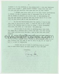 9r098 ANNA LEE signed letter 1989 telling an author her memories of Boris Karloff in Bedlam!