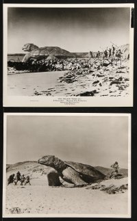 9s965 ONE MILLION YEARS B.C. 2 8x10 stills 1966 great images of cavemen and giant turtle!