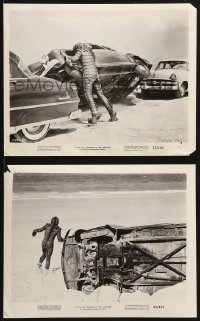 9s971 REVENGE OF THE CREATURE 2 8x10 stills 1955 Universal horror, both with the monster in action!