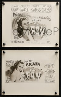 9s405 FAN 10 8x10 stills 1949 Jeanne Crain, Madeleine Carroll, Sanders, Otto Preminger!