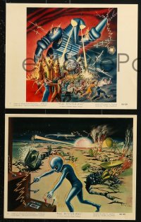 9s111 MYSTERIANS 6 color 8x10 stills 1959 cool sci-fi alien & ships art by Lt. Colonel Robert Rigg!