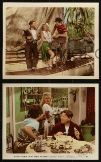 9s131 SONG OF THE ISLANDS 4 color 8x10 stills 1942 Betty Grable, Victor Mature & Jack Oakie!