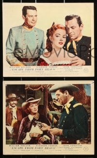 9s035 ESCAPE FROM FORT BRAVO 8 color English FOH LCs 1953 Holden, Eleanor Parker, Sturges directed!