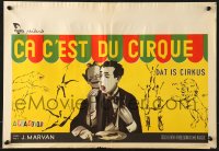 9t526 CIRCUS WILL BE Belgian 1955 cool art of clowns & circus animals and acts!