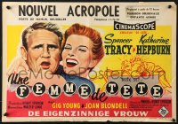 9t532 DESK SET Belgian 1957 Spencer Tracy & Katharine Hepburn make the office a wonderful place!