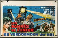 9t536 EMBAJADORES EN EL INFIERNO Belgian 1956 Jose Maria Forque, prison escape artwork!