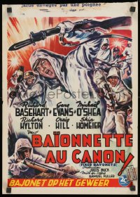 9t542 FIXED BAYONETS Belgian 1951 Samuel Fuller, Richard Basehart, Gene Evans, Korean War!