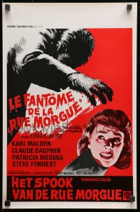 9t582 PHANTOM OF THE RUE MORGUE Belgian R1970s 3-D, cool art of the monstrous man & sexy girl!