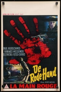 9t586 RED HAND Belgian 1960 Kurt Meisel's Die rote Hand, Paul Hubschmid, Hannes Messemer