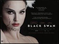 9t117 BLACK SWAN DS British quad 2010 cracked ballet dancer Natalie Portman over black background!