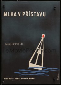 9t098 NEBEL Czech 12x16 1963 Joachim Hasler, The Fog, art of buoy in sea by Milena Kadlecova!