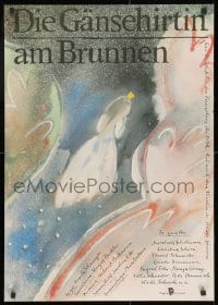 9t435 DIE GANSEHIRTIN AM BRUNNEN East German 23x32 1979 different and surreal artwork by D. Kunze!