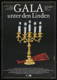 9t445 GALA UNTER DEN LINDEN East German 23x32 1977 cool G. Rappus artwork of candelabra!