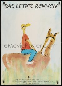 9t489 POSLEDNJA TRKA East German 23x32 1981 cool art of boy on horseback by Gartner!