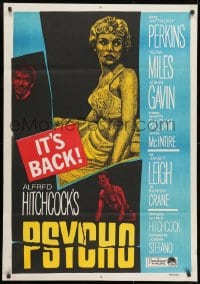 9t187 PSYCHO Egyptian poster R1960s Janet Leigh, Anthony Perkins, Alfred Hitchcock classic!