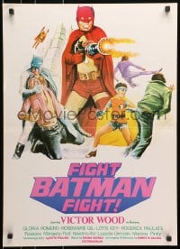 9t001 FIGHT BATMAN FIGHT Filipino poster 1973 different art of Victor Wood in the title role!
