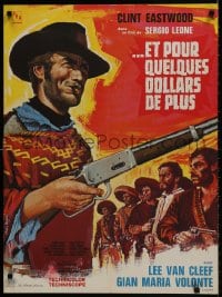 9t210 FOR A FEW DOLLARS MORE French 23x31 1966 Sergio Leone, cool Tealdi artwork of Clint Eastwood!